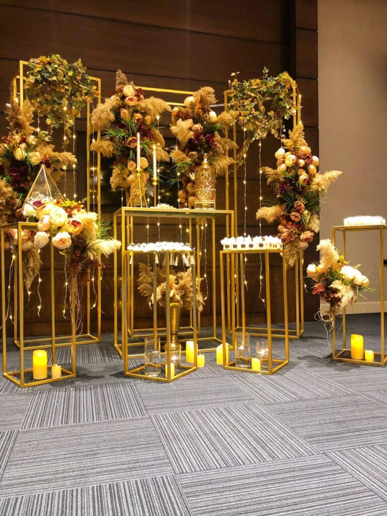 3 LÜ GOLD SPOR RUSTİK PAMPASLI SONBAHAR KONSEPT